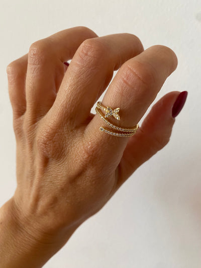 Butterfly gold ring