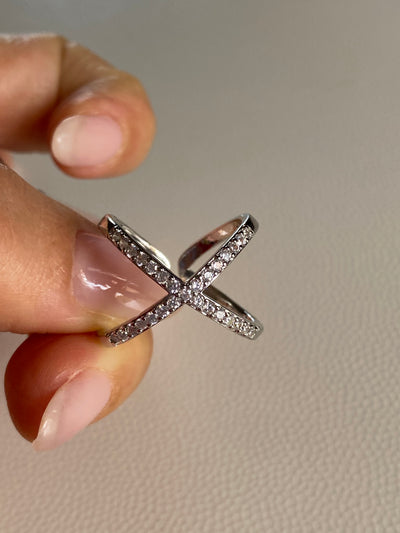 X Silver Ring