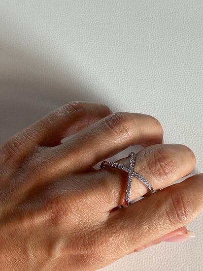 X Silver Ring