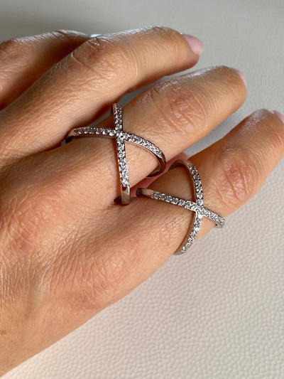 X Silver Ring