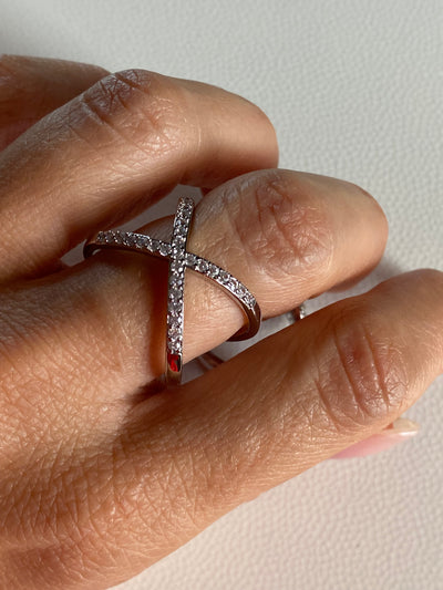 X Silver Ring