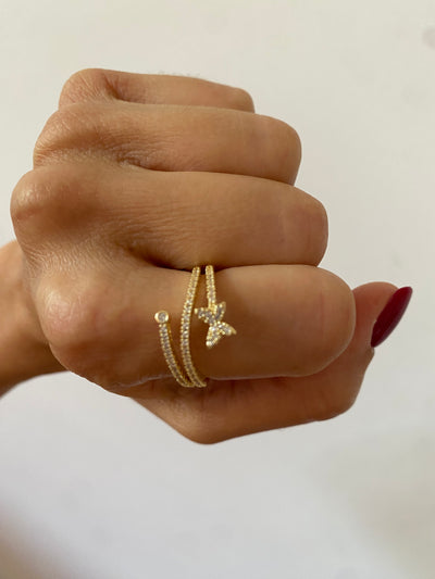 Butterfly gold ring