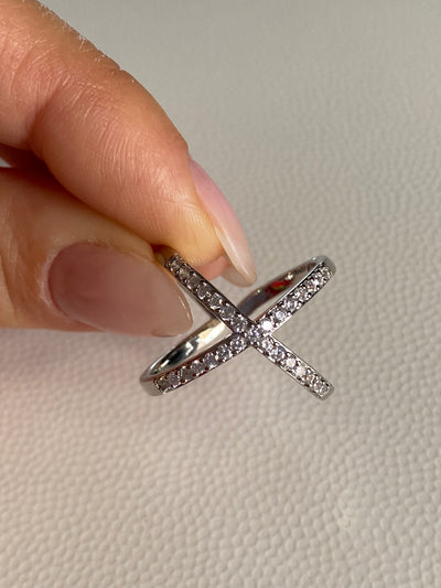 X Silver Ring