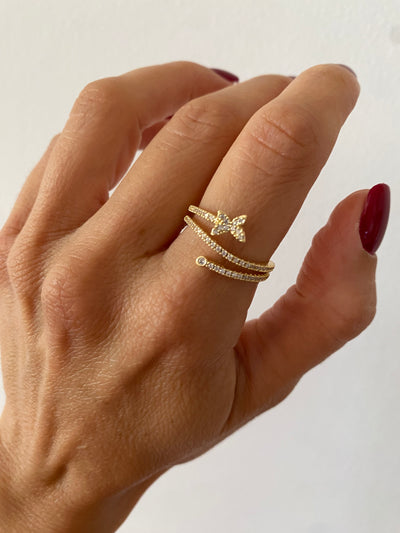 Butterfly gold ring