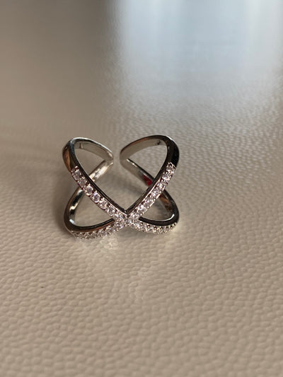 X Silver Ring