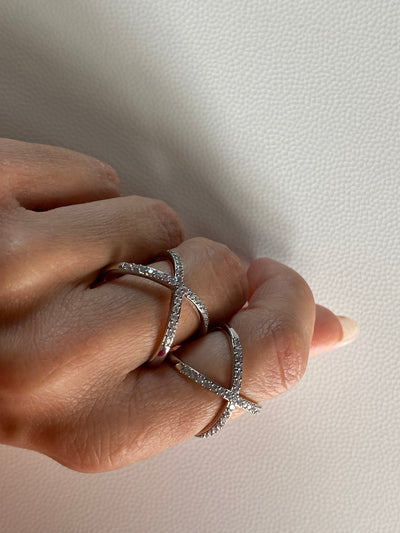 X Silver Ring
